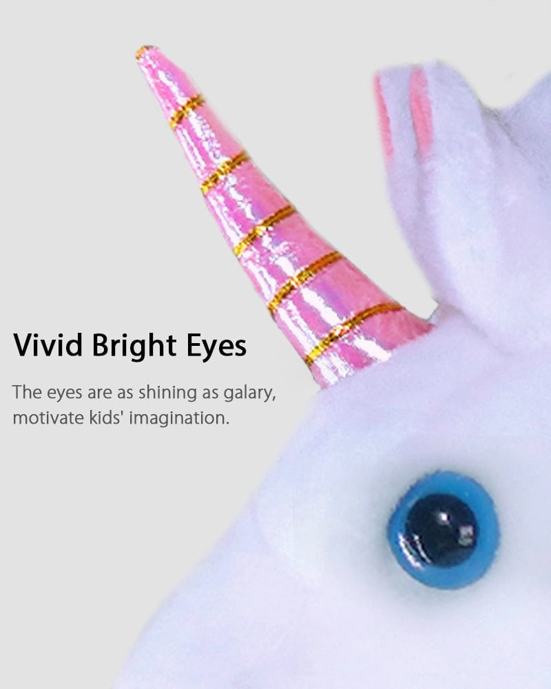 White Ride on Walking Toy Horse Unicorn