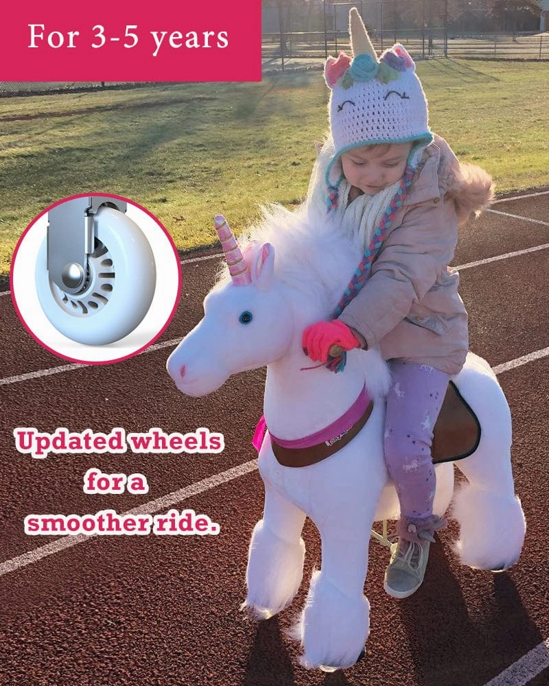 White Ride on Walking Toy Horse Unicorn