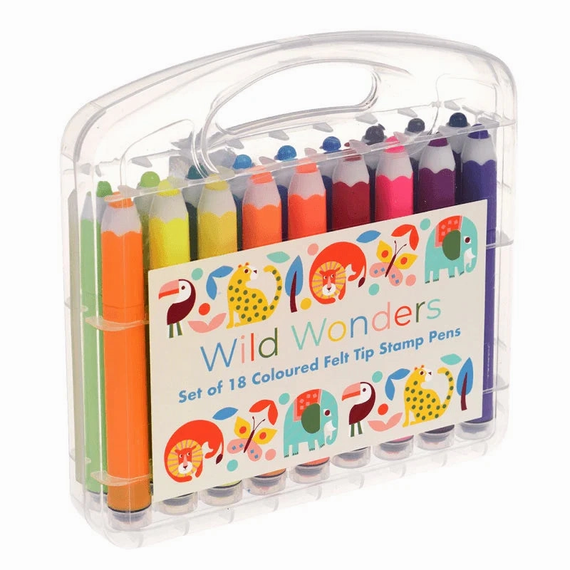 Wild Wonders Felt Tip Stamp Pens