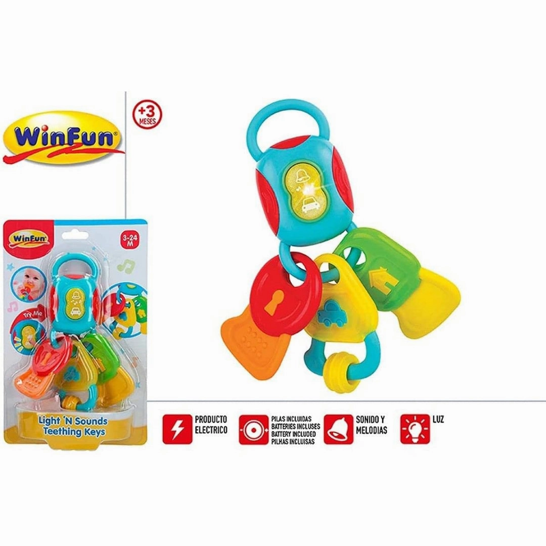 Winfun - Light & Sounds Teething Keys New Born for Kids age 3M 