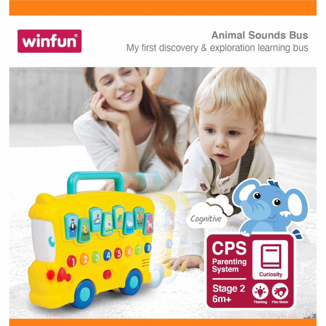 Winfun Animal Sounds Bus, Multi Color