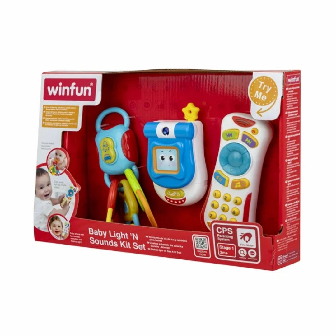 Winfun Baby Light 'N Sound 3Pc Set Phone, Remote and Keys For Ages 3 Months and up
