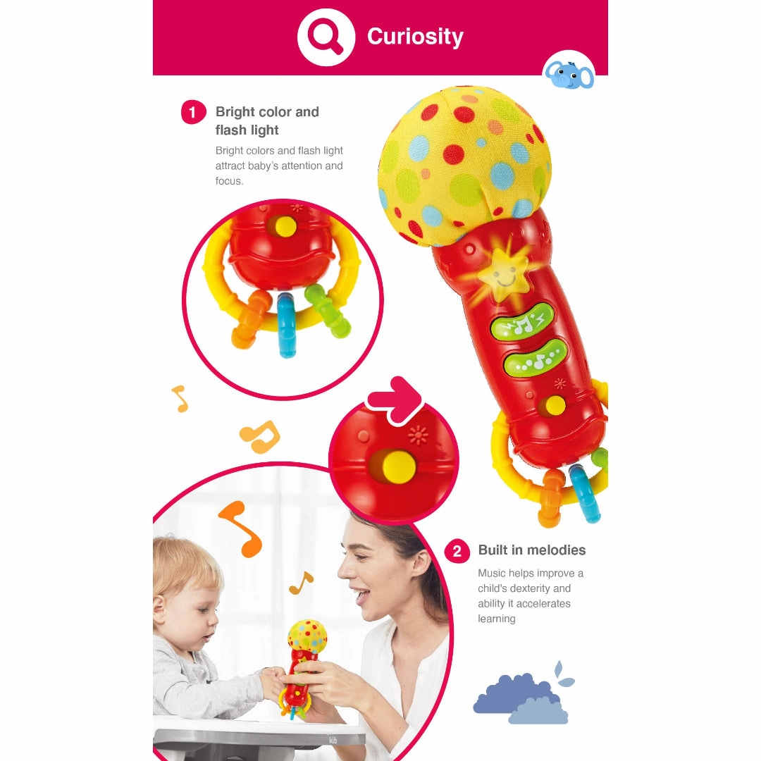 Winfun Baby Rock Star Microphone - Mics for Kids age 3M  (Red)