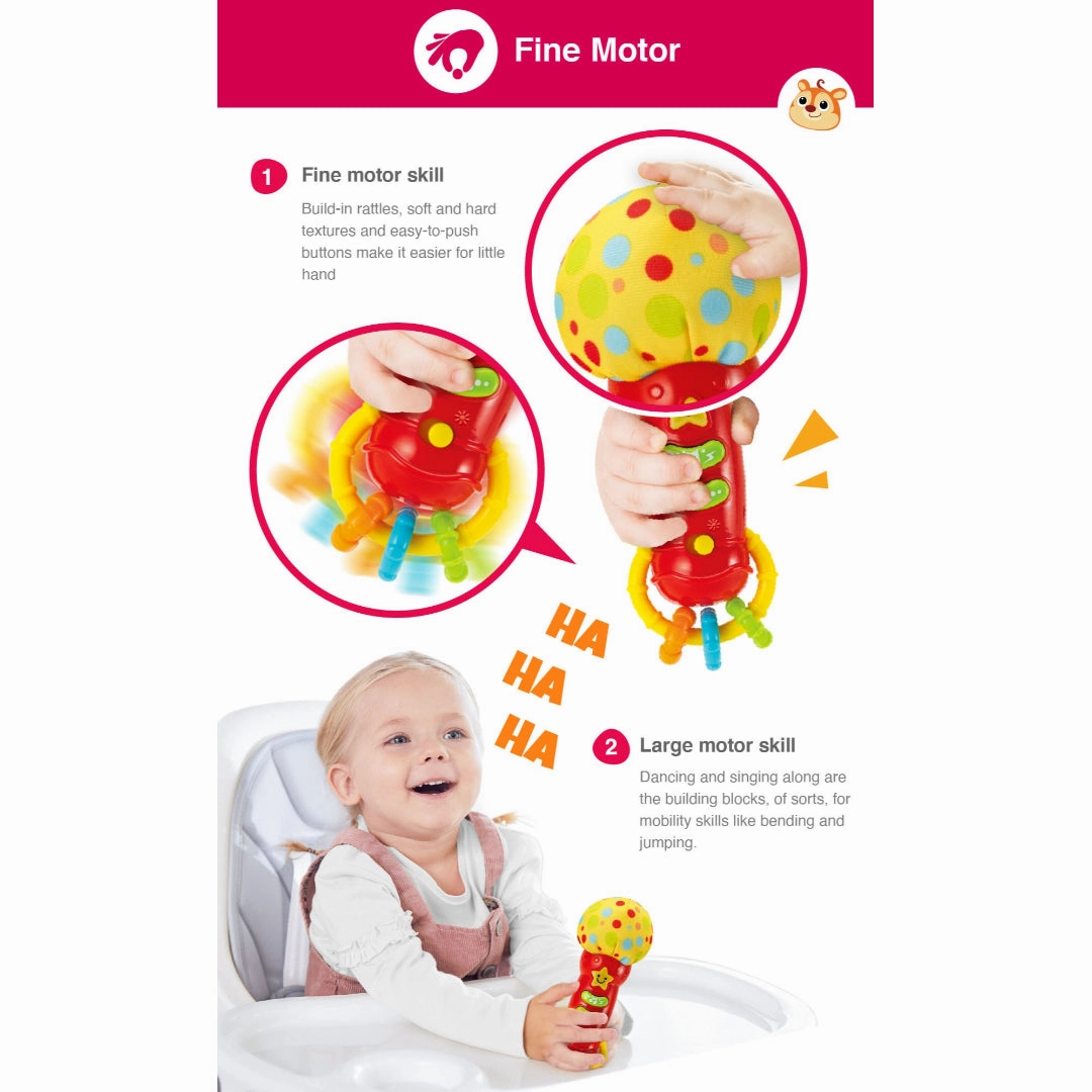 Winfun Baby Rock Star Microphone - Mics for Kids age 3M  (Red)