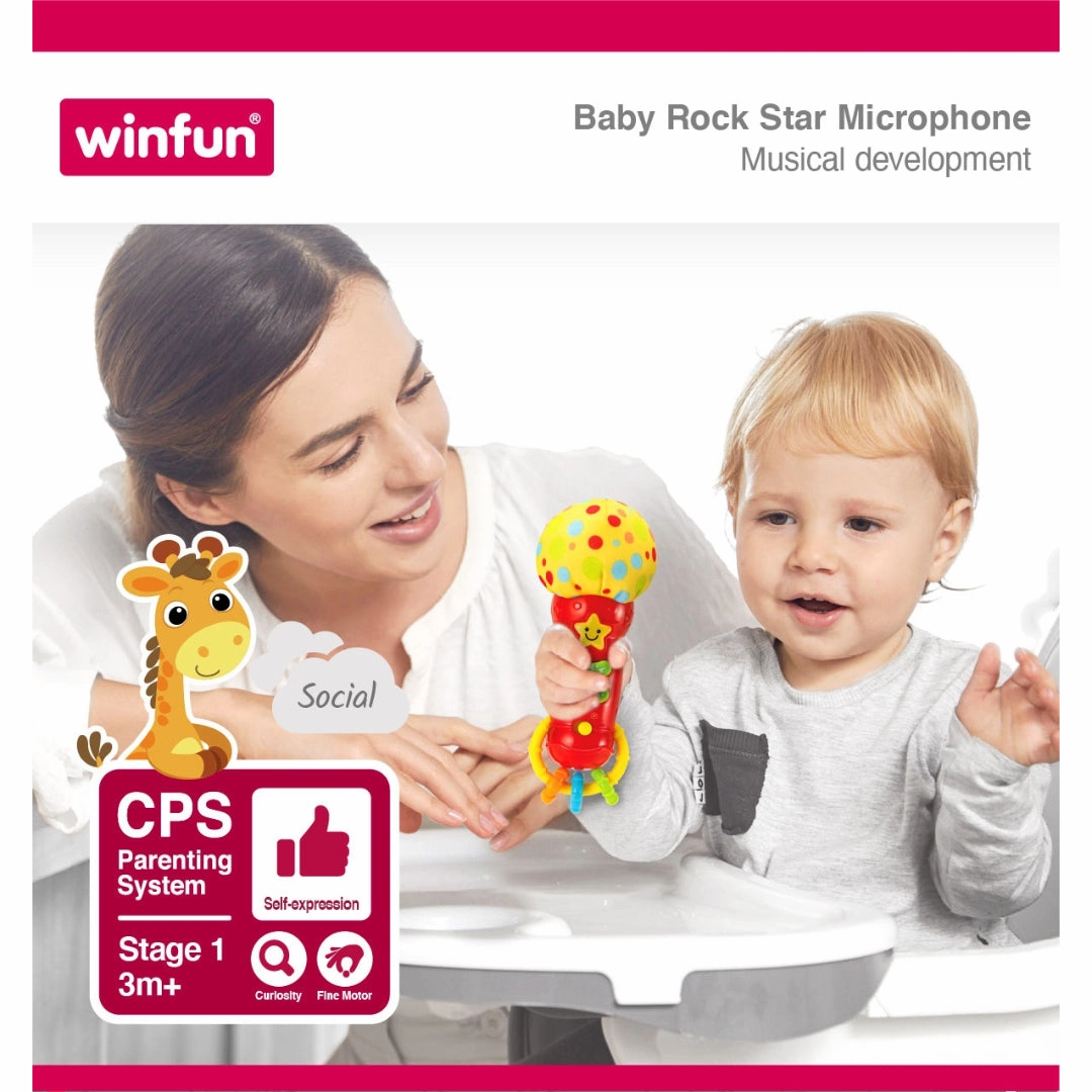 Winfun Baby Rock Star Microphone - Mics for Kids age 3M  (Red)