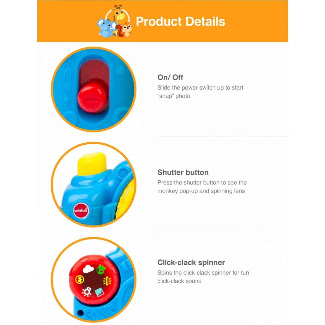 WinFun Camera with a photo monkey Smily Play Toy For Kids