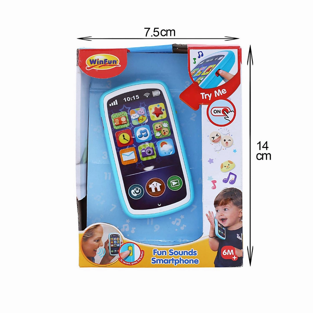Winfun Fun Sounds Smartphone, Multi Color Early Learner Toys for Kids age 6M 