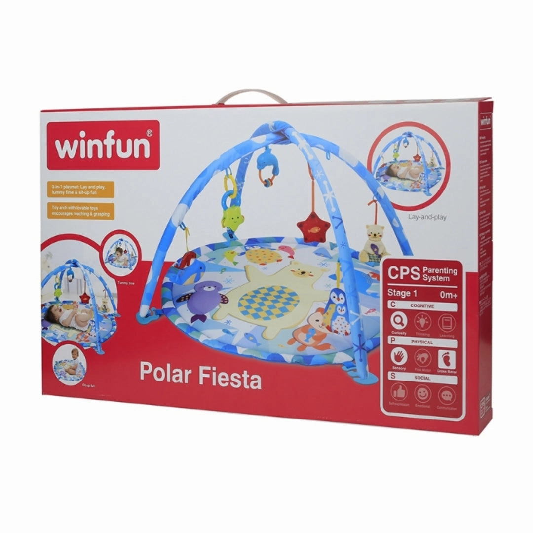 Winfun Polar Fiesta Activity Playmat with Hanging Toys, For Newborns and up