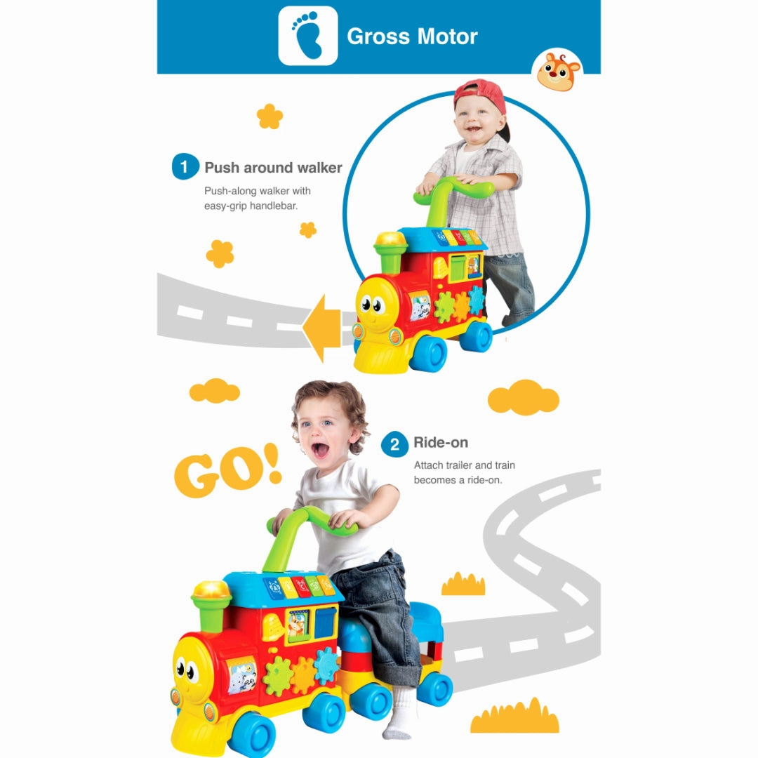 WinFun Walker Ride-on Learning Train - Boy or Girl Ages 12 to 36 Months