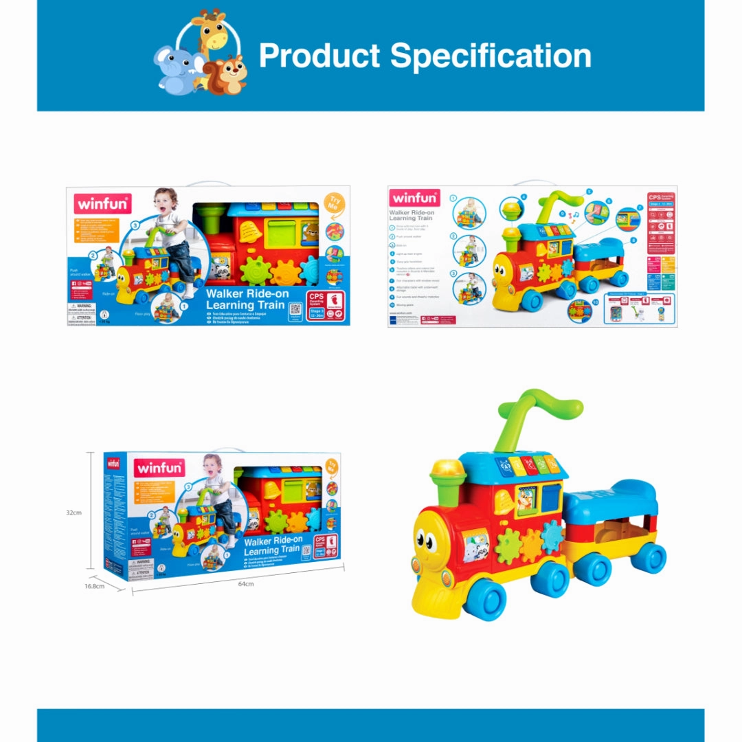 WinFun Walker Ride-on Learning Train - Boy or Girl Ages 12 to 36 Months