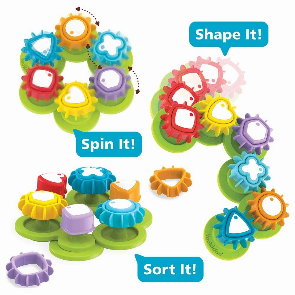 Yookidoo Shape N Spin Gear Sorter Kids Acitvity Toy - Multicolor