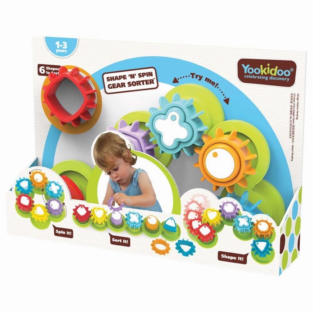 Yookidoo Shape N Spin Gear Sorter Kids Acitvity Toy - Multicolor